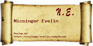 Nicsinger Evelin névjegykártya
